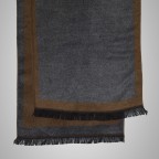 Écharpe Grise à bordure marron