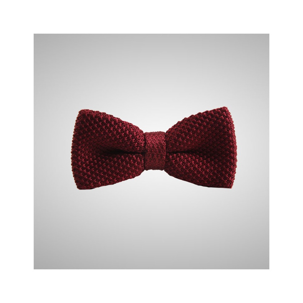 Noeud Papillon Tricot Bordeaux