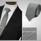 Striped Grey Slim Tie