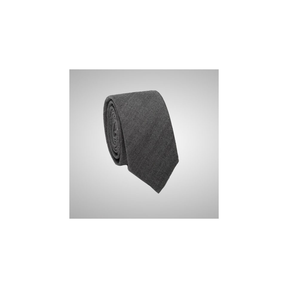 Grey Chevron Slim Tie